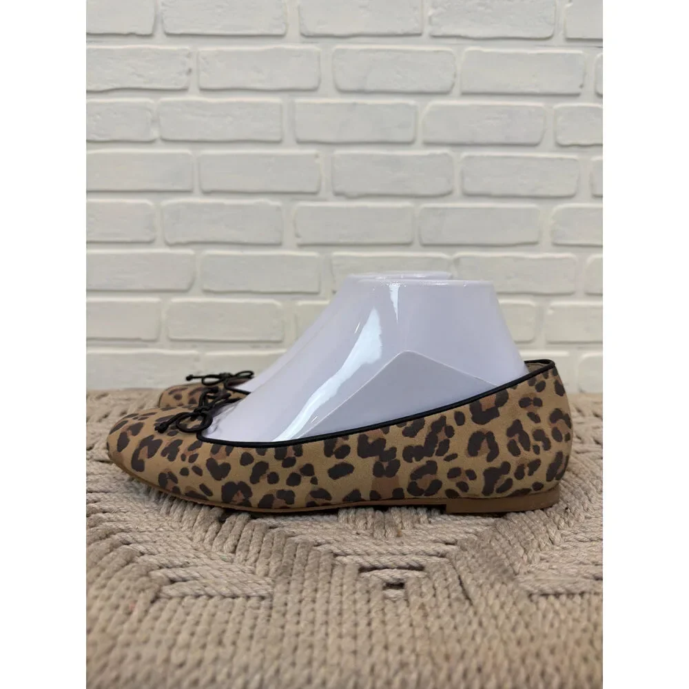 Jack Rogers Leopard Print Ballet Flats Suede Leather Size 7.5